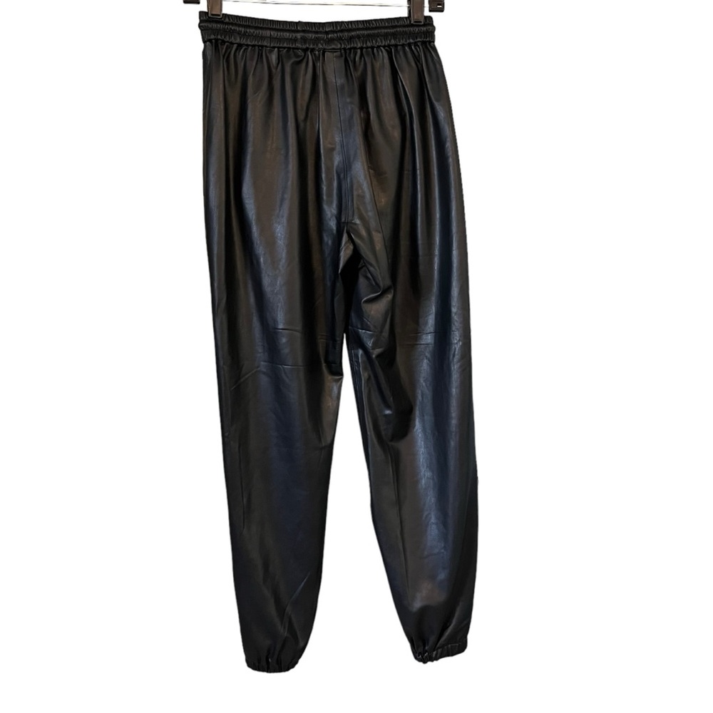 NWT, BLANK NYC Black Faux Leather Jogger Pants Drawstring, Sz 26 - Picture 3 of 15